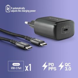 NGS BUD45W-C Cargador de Pared GaN Ultrarrápido 45W con 1xUSB Tipo-C y Cable USB-C a USB-C 1.5m PD3.0
