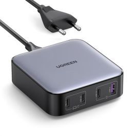 Ugreen Nexode Cargador Rápido de Escritorio 100W con 1 USB-A, 3 USB-C y Tecnología GaN - Gris