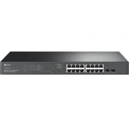 TP-LINK JetStream? 18-Port Gigabit Smart Switch with 16-Port PoE+ PORT: 16× Gigabit RJ45 Ports, 2× Gigabit SFP Slots SPEC: 802.3at/af, 150 W PoE Powe Precio: 255.50000025. SKU: B1DX76NRP2