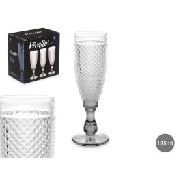 Copa Diamante Cava Transparente Pie Antracita 185 ml Vivalto - 5.7x20x5.7 cm (36 Unidades)