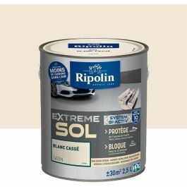 Ripolin Pintura para pisos interior y exterior, Blanco satinado 2.5L. Alta resistencia a manchas y paso de llantas calientes.