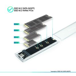TooQ TQE-2200 Caja Externa para SSD M.2 NVMe/NGFF USB 3.2 Gen 2 (10Gbps) Tipo C Transparente con RGB y soporte hasta 2TB TooQ TQE-2200 Caja Externa para SSD M.2 NVMe/NGFF USB 3.2 Gen 2 (10Gbps) Tipo C Transparente con RGB y soporte hasta 2TB