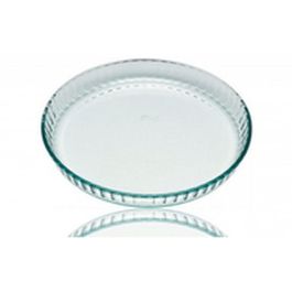 Pyrex Classic Molde Tarta Redondo Vidrio Transparente 30 cm, Resistente Rayones, Horno 300°C, Microondas y Lavavajillas