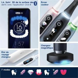 Oral-B IO 9 Cepillo de dientes eléctricos negros Bluetooth conectado con 1 cepillo, 1 cargador y 1 bolsa magnética