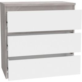 Cómoda CHELSEA 3 Cajones - Color blanco/hormigón claro - An 77,2 x Pr 42 x Al 79,9 cm Cómoda CHELSEA 3 Cajones - Color blanco/hormigón claro - An 77,2 x Pr 42 x Al 79,9 cm
