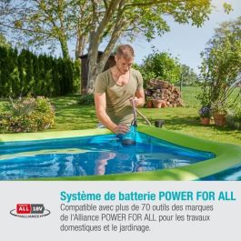 Gardena 2000/2 18V P4A Bomba de evacuación de Agua Limpia con batería Li-ion 2.5Ah y cargador. Caudal 2000 l/h, 2.0 bar, 3 modos.