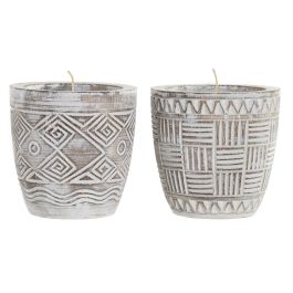 Vela Boho DKD Home Decor Blanco Marron 15 x 15 x 15 cm (2 Unidades) Precio: 32.49999984. SKU: S3038542