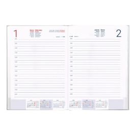 Agenda Encuadernada Liderpapel Creta 170x240 mm 2025 Dia Pagina Color Gris Papel 70 gr