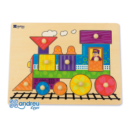 Andreutoys Puzle de Madera Tren 10 Piezas