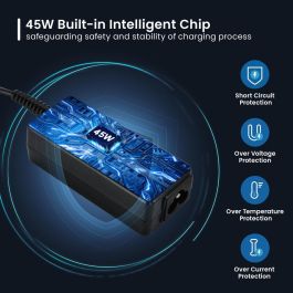 Ewent Cargador Universal EW3963 45W para Portátil con 8 Conectores Intercambiables Compatible con Acer, HP, Dell, Asus, Sony, Toshiba, Lenovo