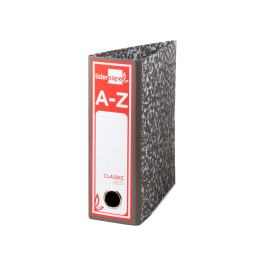 Liderpapel Archivador de Palanca Classic Cuarto Gris Lomo 80mm Cartón Entrecolado Compresor Metálico