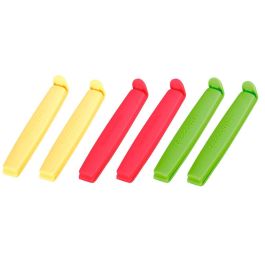 Tescoma Clip Cierrabolsas Presto 9 cm, 6 Unidades Colores Surtidos, Apto para Congelador y Lavavajillas