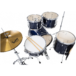 Pearl 2016B/1007T/1208T/1414F + 1405S Kit de Batería Roadshow con Herrajes, Sillín y Platos Solar - Royal Blue Me Pearl