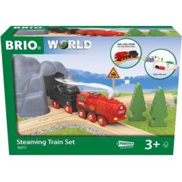 Brio 36017 - Set de Tren Circuito de Locomotora de Vapor a Batería con Efectos de Vapor Realistas y Vías de Madera