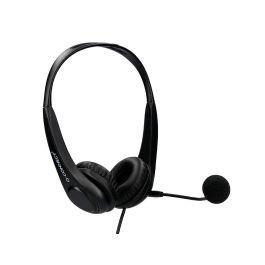 Auricular Q-Connect Biaural Diadema Con Microfono Y Control De Volumen Conexion Usb Cable De 2M Color Negro