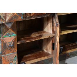 Giner Y Colomer Aparador Madera Reciclada Multicolor 90x150 cm 3 Cajones 3 Puertas