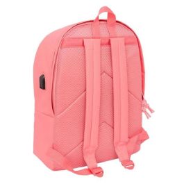 Mochila doble para portatil 15,6"+usb f.c.barcelona chica coral 31x44x18 cm