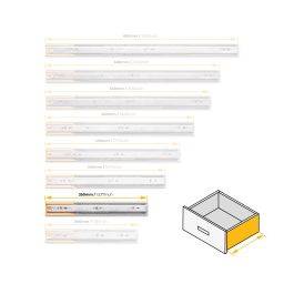 Emuca Juego de guías de bolas para cajones con extracción total y cierre suave, altura 45mm, logitud 350mm, Acero, Cincado