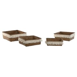 Cesta Boho DKD Home Decor Natural Blanco 26 x 10 x 26 cm Set de 4 Precio: 19.79000012. SKU: B1H7W7PDMA