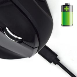 Ewent EW3158 Ratón Ergonómico Vertical Inalámbrico RF 1600 DPI Óptico Mano Derecha USB Recargable para Oficina