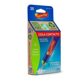 Supertite Adhesivo Contacto 20 ml A2420 - Para bricolaje, madera, corcho, vidrio, formica, tejidos y cuero