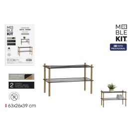Moblekit Estantería Rectangular de Metal y Bambú con 2 Niveles - 63.8 cm Largo x 26.2 cm Ancho (6 Unidades) Precio: 67.50000004. SKU: B1AZEWA6YR