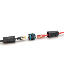 Digitus Conector Exterior CAT6A IP68 RJ45 a RJ45 Hembra/Hembra Negro para Patchkabel