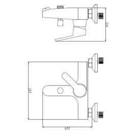 ROUSSEAU Grifo mezclador mecánico para baño y ducha Molen