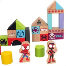 Cubo blocs de madera spidey amazing friends con 50 piezas Cubo blocs de madera spidey amazing friends con 50 piezas