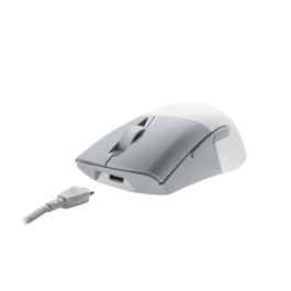 Asus Ratón ROG Keris Wireless AimPoint 90MP02V0-BMUA10, RF Wireless + Bluetooth + USB Type-C, Óptico 36000 DPI, Mano Derecha, Blanco