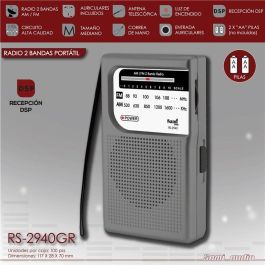 SAMI RADIO 2 BANDAS MEDIANA VERTICAL CON AURICULARES GRIS - FM/AM, RADIO PORTATIL Precio: 9.5000004. SKU: B16ZH4TG3Q