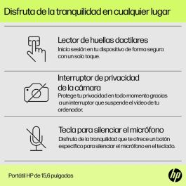 HP 15-fd0035ns Intel® Core™ i3 i3-N305 Portátil 39,6 cm (15.6") Full HD 8 GB DDR4-SDRAM 256 GB SSD Wi-Fi 6E (802.11ax) Windows 11 Home Blanco
