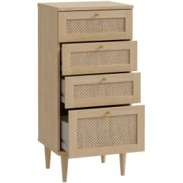 CALASETTEA CQSK311D95D Cómoda 4 Cajones Decoración Roble 50,4 x 41,4 x 108,8 cm