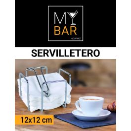 Servilletero Cromado 12x12 cm Coctel My Bar (12 Unidades) Servilletero Cromado 12x12 cm Coctel My Bar (12 Unidades)
