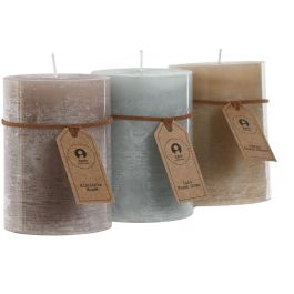DKD Home Decor Vela Basicos Beige Rosa 6.8 x 10 x 6.8 cm (12 Unidades)