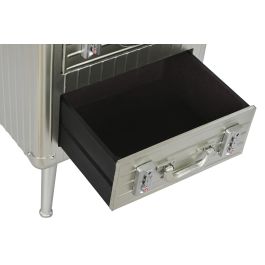 DKD Home Decor Mesita de Noche Vintage Plateado 39x63x46 cm