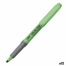 Marcador Fluor Bic Brite Liner Grip Verde 12 unidades