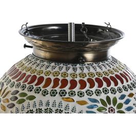 DKD Home Decor Lámpara de Techo Árabe Mosaico Craquelado Multicolor Cristal Metal E14 25W 25x25x30 cm Pack de 2