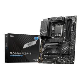 MSI PRO B760-P DDR4 II Placa Base, LGA 1700, B760, 4xDDR4, 128GB, HDMI+DP, 4SATA+2M.2, USB 3.2+USB-C, 2.5GB LAN, ATX - 911-7E29-001 Precio: 130.78999989. SKU: B1966XLZTD