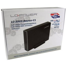 LC-Power LC-35U3-BECRUX-C1 Caja Disco Duro Externo 3.5" SATA III USB 3.2 Gen 2 Tipo C Negro Aluminio UASP