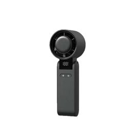 F-Air Ventilador de Mano Portátil Recargable 4000mAh Batería 2-12h Ice Sensation Turbo 4 Velocidades Pantalla LCD Plegable Cuello Negro