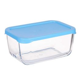 Fiambrera Snow Box Azul 790 ml Pasabahce - Vidrio y Plástico, 16.3x7.4x11.4 cm (12 Unidades)