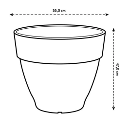 Elho Jardinera Redonda Vibia Campana 55 Marrón Ø 55 x H 47 cm exterior 100% reciclado