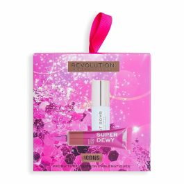 Revolution Make Up ICONS LOTE Set de Maquillaje 2 Pzas. Gloss Transparente Pout Bomb y Colorete Líquido Modulable Vegano