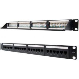 Nanocable 10.21.3124 Patch Panel de 24 Puertos RJ45 UTP Cat.6 1U 19'' Dual IDC Negro