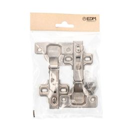 Edm Bisagra Cazoleta Clip Recta BC03 35mm Zincado Acero con Base y Tornillos Incluidos