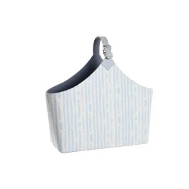 DKD Home Decor Revistero Mediterráneo Poliéster Azul Blanco 17x45x49 cm Colección Sea Breeze Precio: 18.49999976. SKU: S3042322