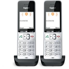 Gigaset COMFORT 500HX duo Teléfono DECT/analógico Inalámbrico Conexión por Cable Altavoz Negro Plata 2 Terminales