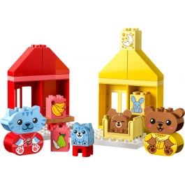 LEGO 10414 DUPLO My First: Mis Rituales Diarios - Hora de Comer y Dormir, Juguete Social con 4 Figuras de Animales