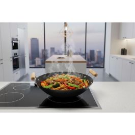 Inde Sartén Wok con 2 Asas de Madera, 35 cm (6 Unidades)